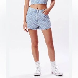 OBEY Clash Women's Light Indigo
NWT Denim Shorts Print Sz 29 High
Waist NWT